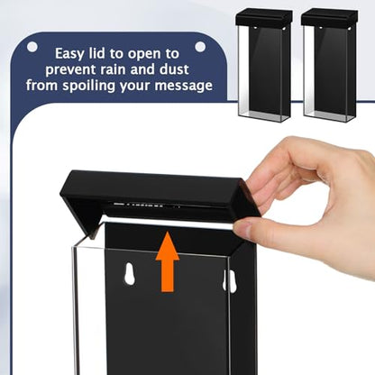 Remerry 1 Pack 4 x 9 Inch Outdoor Brochure Holder with Lid, Black - color: Black
