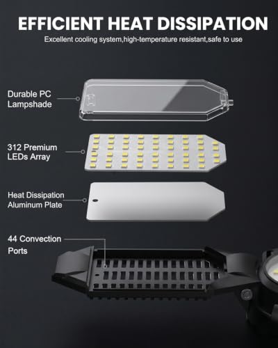 BRAINIAC Motion Sensor Garage Light with 3 Switch Modes, E26/E27 Screw in Garage Lights Ceiling LED Motion Activated for Garage/Shop/Porch-150W 15000LM 6000K