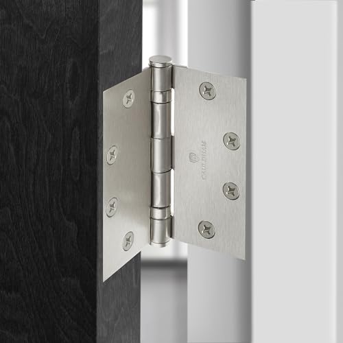 Cauldham (3 Pack) Commercial-Grade 4-1/2" Full Mortise Ball-Bearing Door Hinges - Satin Nickel - color: Satin Nickel