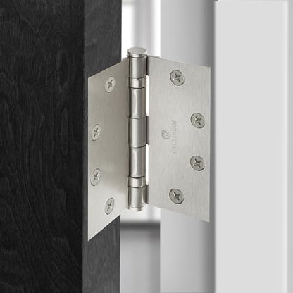 Cauldham (3 Pack) Commercial-Grade 4-1/2" Full Mortise Ball-Bearing Door Hinges - Satin Nickel - color: Satin Nickel