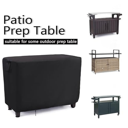Patio Prep Table Cover for 52 Inch Keter Unity XL Portable Outdoor Table, Waterproof Outdoor Bar Table Cover, for Outdoor Grill Cart Pizza Oven Table - 52 x 22 x 33 Inch - size: 52" x 22" x 36"