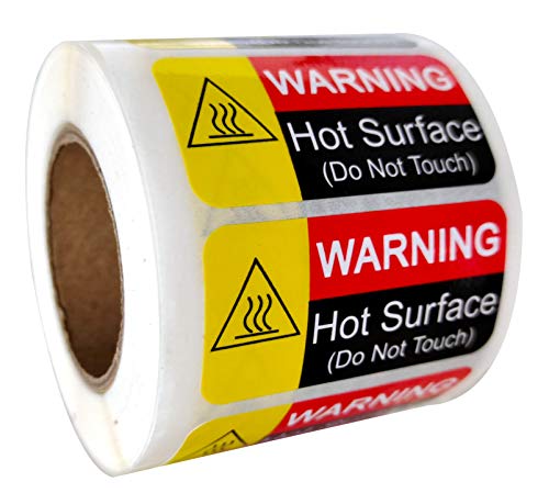 Hot Surface Warning Labels Do Not Touch Hot Caution Hot Flame Stickers