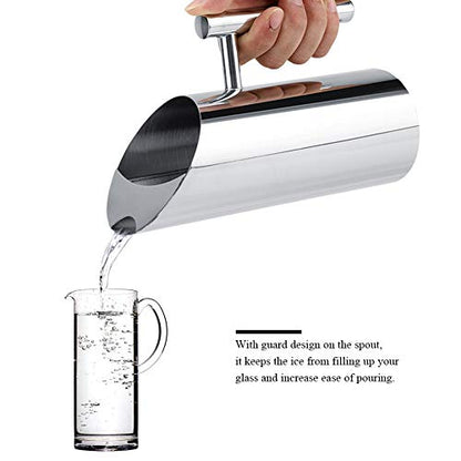 Stainless Steel Water Pitcher, Iced Tea Jug Teapot with Handle Cold and Hot Water Pitcher, for Homemade Drinks Iced Tea Wine Coffee Milk Home Hotel Serving Tool(1L) - size: 33.8 Ounces