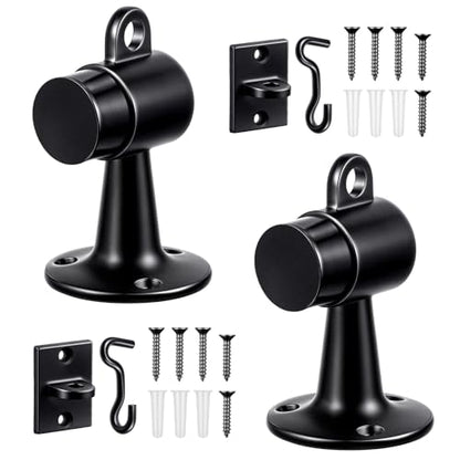 Yaocom 2 Pack Floor Mounted Door Stops, 3.5 Inch, Black - color: Black