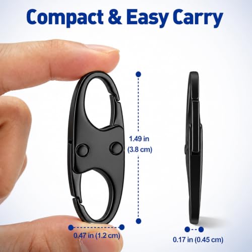 AgePlace 6 Pack Zipper Clips Anti Theft, Double Opening Zipper Lock for Backpacks & Luggage, Zinc Alloy Zipper Pull Replacement,Small Carabiner Clip for Purses,Crossbody Bags & Travel Essentials,Black - color: Black