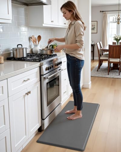 DEXI Anti Fatigue Kitchen Floor Mat Cushioned Standing Runner 39x20, Grey - color: Grey, size: 39"L x 20"W x 0.7"Th