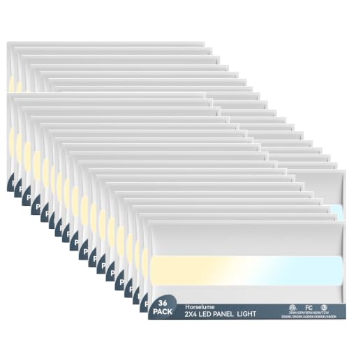 36PACK 2x4 LED Troffer Light, Led Drop Ceiling Light Fixture, Center Basket Drop Ceiling Lights, Wattage CCT Selectable 30W-72W (Up to 10800LM),3000K-6500K,0-10V Dimmable, for Office & Commercial - size: 2X4-36Pack