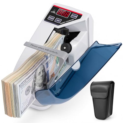 PONNOR Portable Money Counter Machine, UV/WM Compact Cash Bill Counter