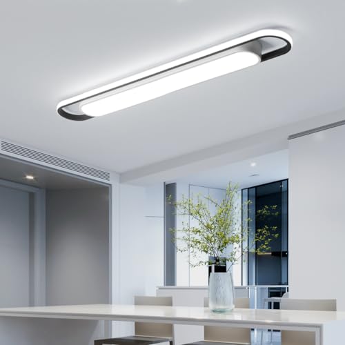 4Ft Modern Hallway Ceiling Lights, 6500K Acrylic Linear Ceiling Lamp,65W Metal LED Ceiling Light Fixture,Kitchen Dining Living Room Laundry, Garage Cloakroom Lighting (48Inch) - color: White Light, size: 48 Inch (4 FT)