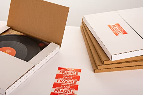 12" LP Album Mailers, 12.8x12.8x1 inch Vinyl Record Shipping Box - size: 20 Pack