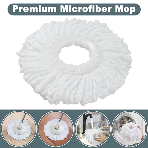 Traditional Large Spin Mop and Bucket, 2 Gal Capacity, White - size: Large - 6 Refills - White