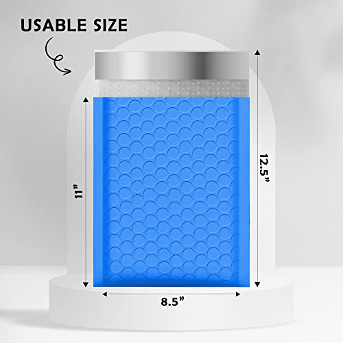 Yens Blue Poly Bubble Mailers 8.5x12 25 Pack Usable 8.5x11 - color: Blue, size: 8.5" x 12"