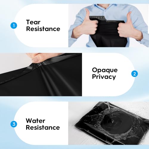 Fuxury Poly Mailers 10x13" 200 Pcs,Durble Shipping Bags For Clothing,Black - color: Black, size: 10x13" 200pcs