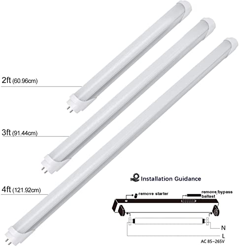 LightingWill LED T8 Light Tube 4FT, Warm White 3000K-3500K, Dual-End Powered Ballast Bypass, 2000Lumen 18W (40W Equivalent Fluorescent Replacement), Frosted Cover, AC85-265V Lighting Fixture, 1Pack - color: Warm White, size: 4FT-1 Pack