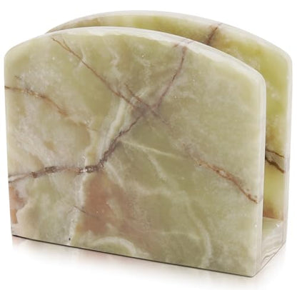 Radicaln Marble Napkin Holder for Table 6.5" Paper Napkin Dispenser Stand - color: Green Onyx