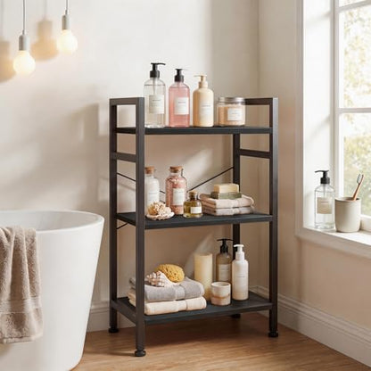 3 Tier Bookshelf, Free Standing Bookcase with Open Storage Shelves - color: Classic Black, size: 3 Tier