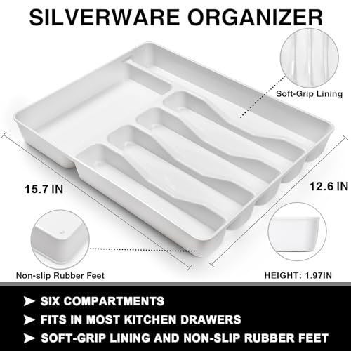 49-Piece Hammered Silverware Set with Organizer, Food-Grade Stainless Steel Flatware for 8, Cutlery Utensil Sets with Steak Knives, Rust-proof, Mirror Polished, Dishwasher Safe, Round Hammered - style: Round Hammered