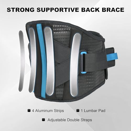 Back Brace For Lower Back Pain Relief With Lumbar Pad(S/M Fits 23.5"-29.5") - color: Gray, size: S/M