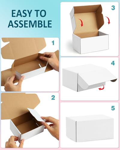 Shipping Boxes 6x4x3 inches Small Mailing Boxes 50 Pack White Cardboard Corrugated Box Mailers - size: 6x4x3 inch