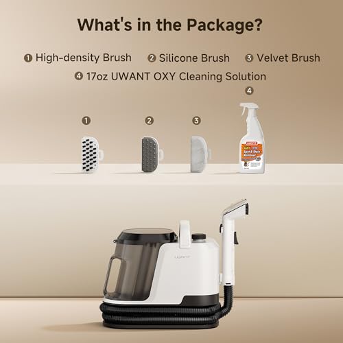 Uwant 18Kpa Upholstery Cleaner Machine with Pet Pro Cleaner&Tools Set of 1 - color: White-Cappuccino