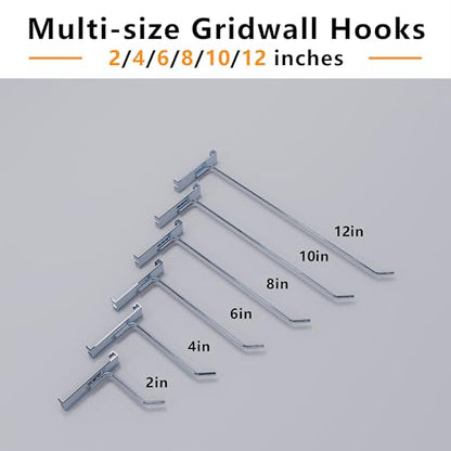 2 Inch Grid Wall Hooks Chrome 25PCS Display Hangers - color: Chrome, size: 2 Inch