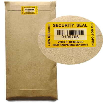 100pcs Tamper Proof Stickers Seals Labels (Matte Yellow, 1" X 2") - color: Matte Yellow 2, size: 1" X 2"