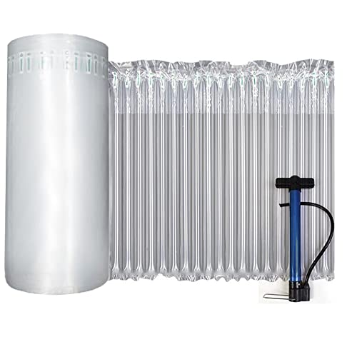 Bubble Cushioning Wrap Roll, 15.75 inch x144 Feet, GOENDR Inflatable Air Pillow Column Wrap for heavy duty Packing and Moving, Large Bubble Wine Bottle Protector Breakable Shipping Supplies - size: 15.75inch * 144ft