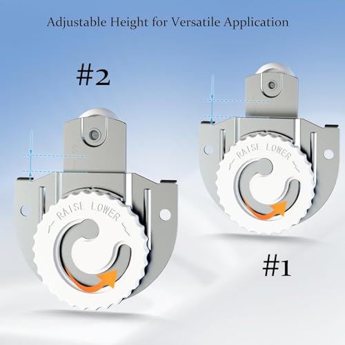 12 PCS Closet Door Roller Kit, Sliding Wardrobe Closet Door Hardware Top-Roller Kit with Adjustable Screws,Slide Smoothly and Quietly - size: 12