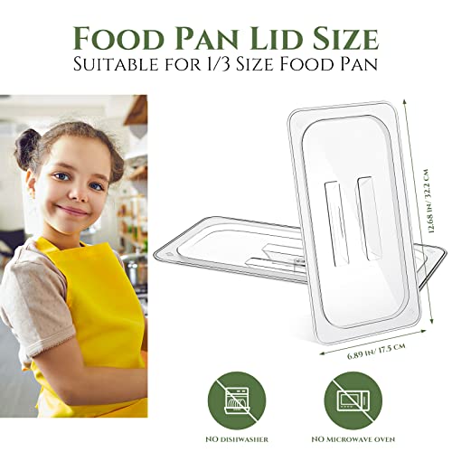 Hoolerry 12 Pieces 1/3 Size Food Pan Lids Polycarbonate Universal Pan Lid