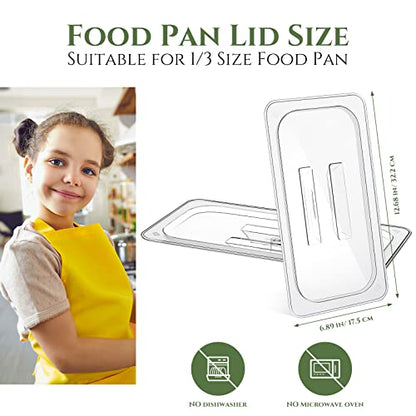Hoolerry 12 Pieces 1/3 Size Food Pan Lids Polycarbonate Universal Pan Lid