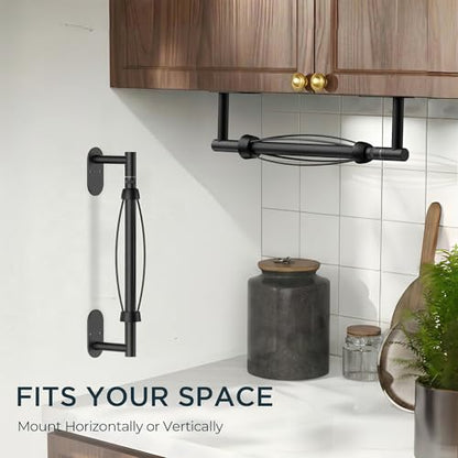 FORIOUS Paper Towel Holder Under Cabinet, One Hand Tear, Matte Black - color: Mattle Black