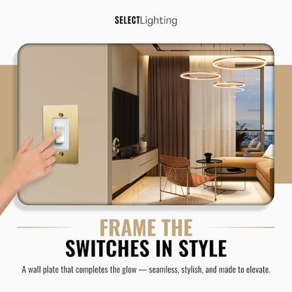SELECT 1-Gang Solid Brass Wall Plate Cover, Satin Brass Finish - color: Satin Brass, size: 1 Gang, style: Wall Plate