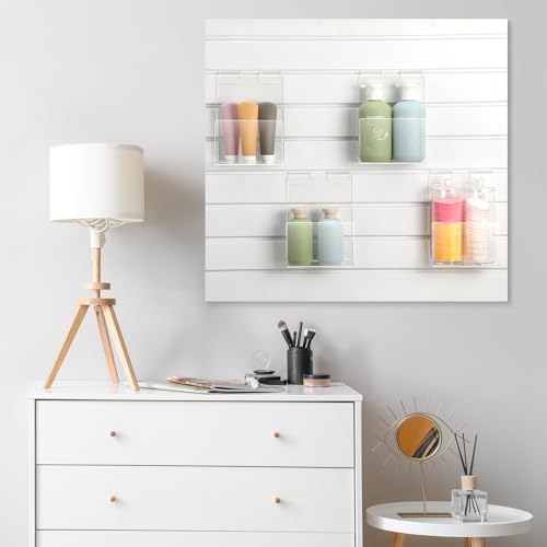 Briwooody Slatwall Shelf Acrylic Shelves, 6" Wide 3.5" Deep, Clear, 4 Pack - color: Clear, size: 6" Wide 3.5" Deep