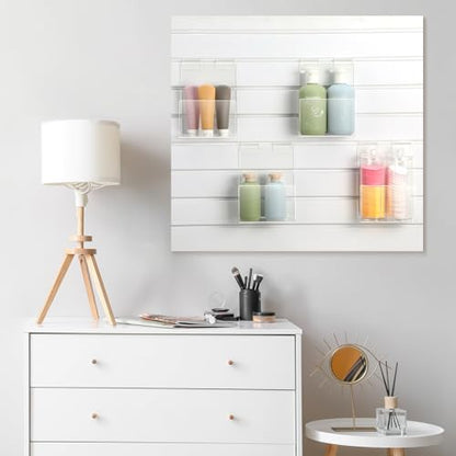 Briwooody Slatwall Shelf Acrylic Shelves, 6" Wide 3.5" Deep, Clear, 4 Pack - color: Clear, size: 6" Wide 3.5" Deep