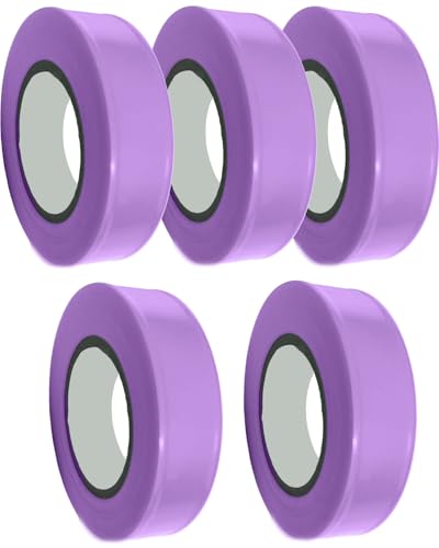Purple Flagging Tape - Non-Adhesive Hi-Vis Plastic | 5 Rolls (1" x 500') | Fade-Resistant for Surveyor, Tree Marking, Hunting Trail, Boundaries & Hazardous Areas Workplace - color: Purple