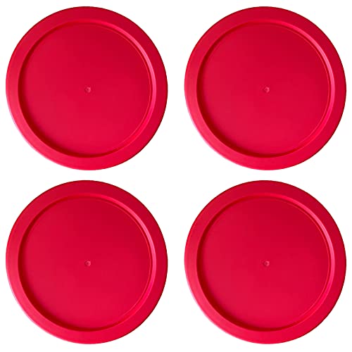 Replacement Lids fits Pyrex 2-Cup Glass Food Storage Container Bowls, 5-Inch Plastic Round Lids Covers for Pyrex 7200-PC, Airtight & Leakproof (4-Pack, Red) - color: Red, size: 4-Pack