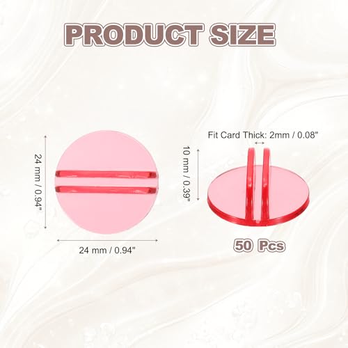 PATIKIL Mini Card Stands (2mm /0.08" Red) (25Pcs) Plastic Round Place Game - color: Red