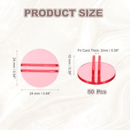 PATIKIL Mini Card Stands (2mm /0.08" Red) (25Pcs) Plastic Round Place Game - color: Red