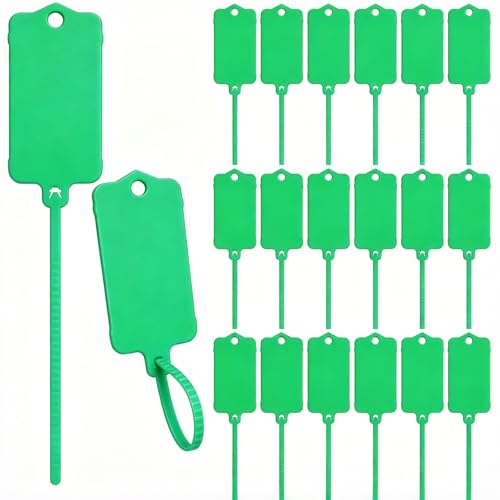 LeonBach 100 Pcs 1.46“ x 2.48” Plastic Shipping Tags, Green - color: Green