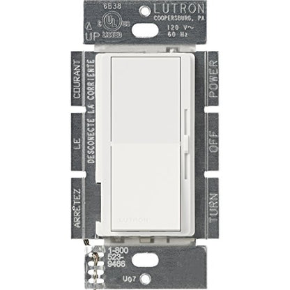 Lutron Diva Dimmer Switch for Incandescent Bulbs, 1000-Watt/Single-Pole Preset, DVSC-10P-SW, Snow - color: Snow