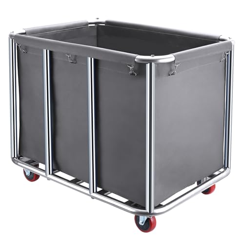 Commercial Laundry Cart with Wheels,440lbs for Home (Off White) - color: Off White