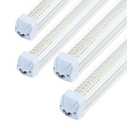 4PCS 4FT LED Shop Lights 60W 9600LM 6500K T8 V-Shape Linkable - size: 4FT-4PCS-6500K