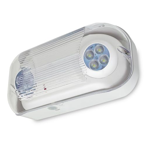 LFI Lights® Outdoor Emergency Light, UL 924 Listed, NEMA 4X Weatherproof with Battery Backup, Adjustable LED Heads, White Housing, ELWETLEDWBB