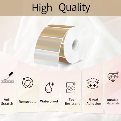 Brown Thermal Label 2x1 Inch- Barcode Labels- Holographic Thermal Sticker Labels for Address, Shipping, Compatible with Rollo Label Printer & MUNBYN& Zebra (300 Sheets/Brown Gradient) - color: Holographic Brown, size: 2"x 1"