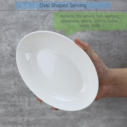 EIKS Ceramic Deep Plates Oval Shaped Dishes, Size of L8.1 x W5.7 - size: S Size (L8.1" x W5.7")