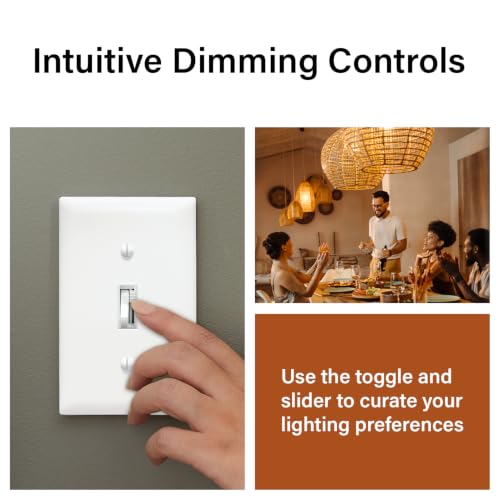 Legrand 150W Toggle LED Dimmer Light Switch Flicker-Free White 3-Pack