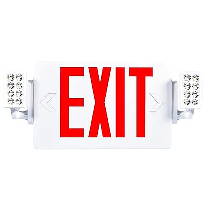 Sunco Red Exit Signs with LED Emergency Lights & Backup Battery - color: Red, size: 1 Pack