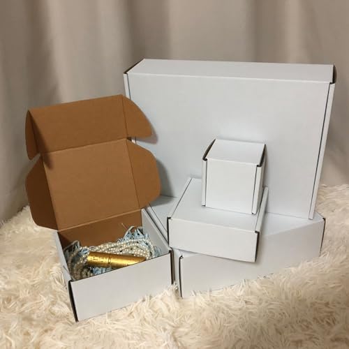 6x5x3 inch White Shipping Boxes 25 Pack,Small Gift Boxes,Bulk of Mailers - size: 6''x5''x3''