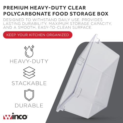 Winco 18" x 26" Clear Food Storage Box - size: 18" x 26", style: 12" Deep