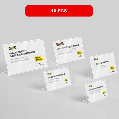 Acrylic Label Holder Horizontal Slanted L-Shape (70*50mm/2.76*1.97inches) - size: 70*50mm/2.76*1.97inches
